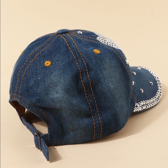 Heart Rhinestone Baseball Cap - Picture 3 of 3